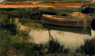 Boat in Albufera Joaquin Sorolla